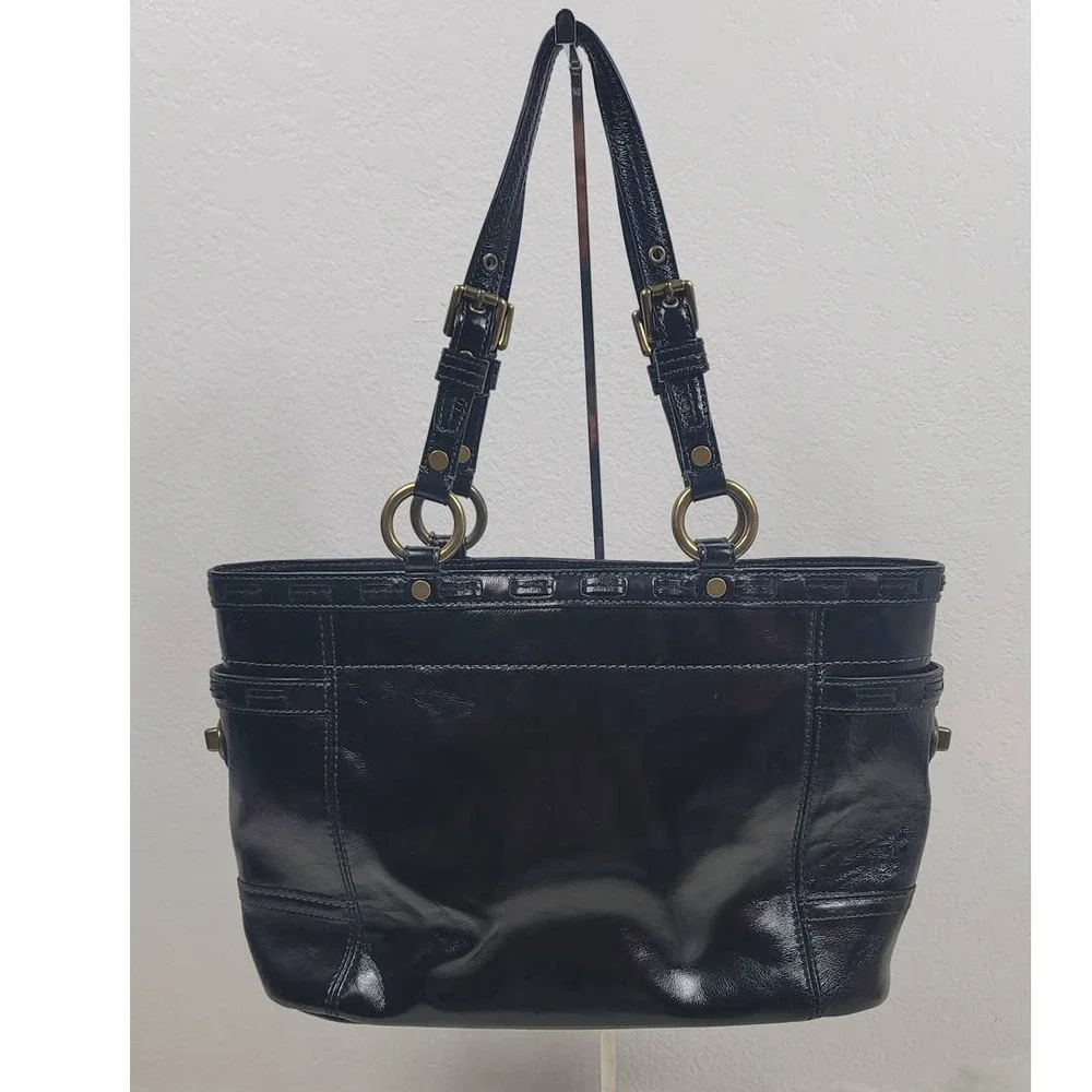 COACH Black Patent Leather Tote F0773-11500 - Picture 3 of 8